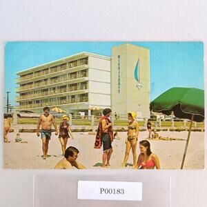 Vintage Windjammer Motor Lodge Virginia Beach Postcard 1972 High Rise Ocean